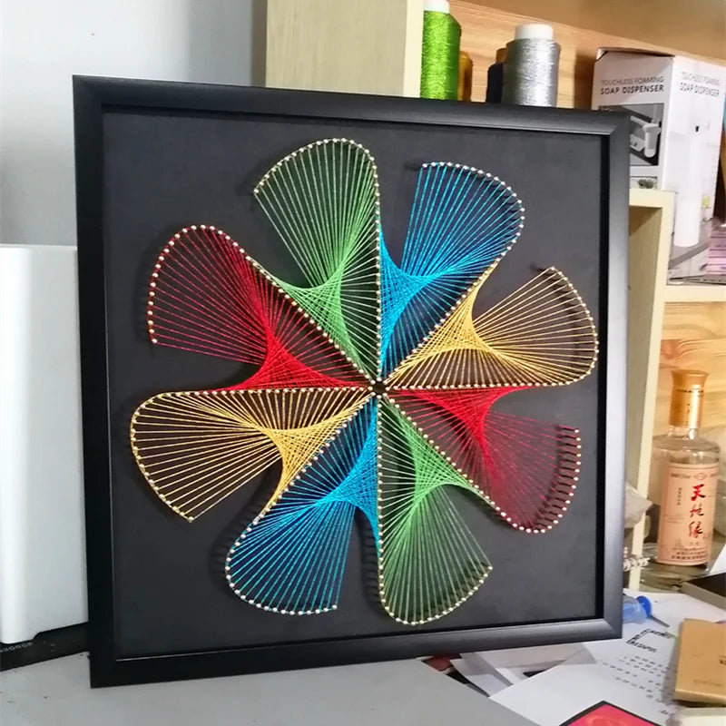 Geometry nail winding painting DIY material package wool winding painting hand decorative yarn string silk gift Oasis Select