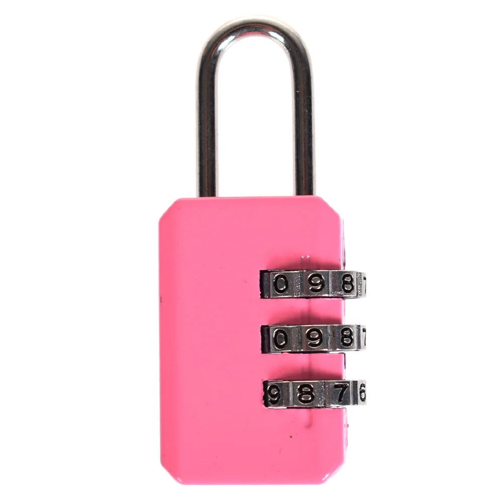 3-Dial Resettable Combination Padlock – Luggage, Gym & Travel