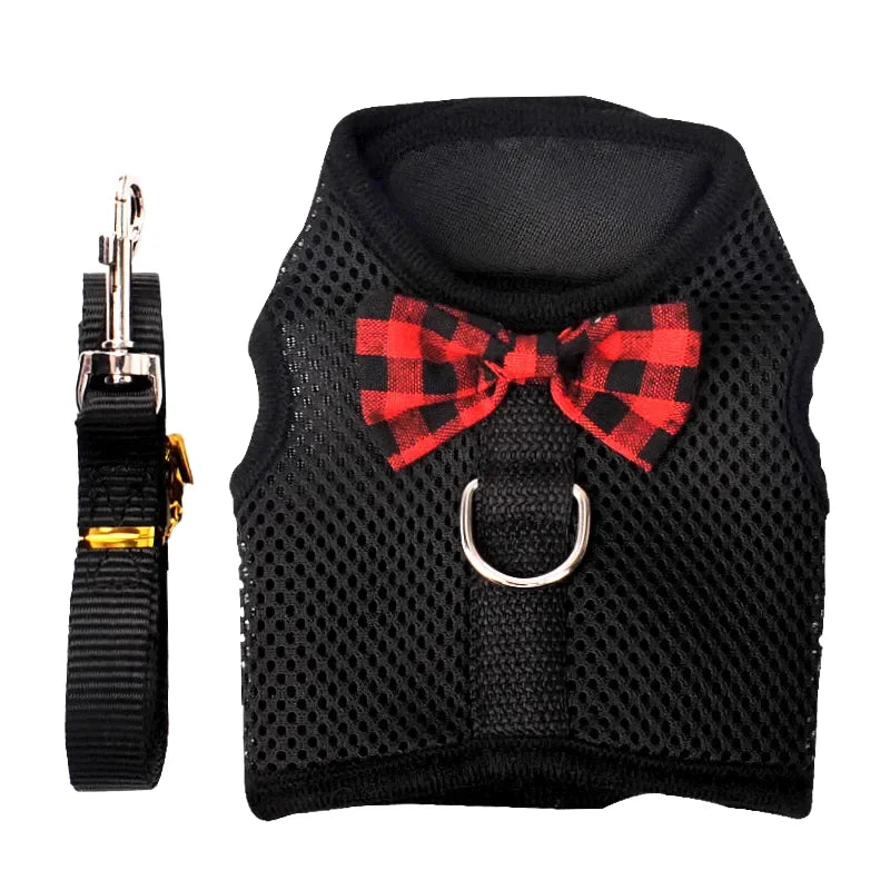Mesh Soft Pet Rabbit Harness With Leash Strap for Hamster Rat Chinchillas Guinea Pig Small Animal Clothes Vest Rabbits Accessory Oasis Select black L