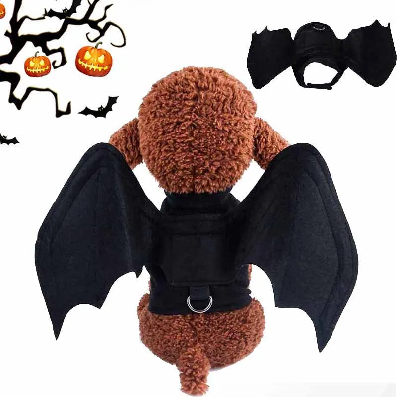 Halloween Pet Clothes Black Bat Wings Harness Cats Dogs Costumes Party Supplies Cosplay Props Outfits Funny Gifts for Small Dogs Oasis Select