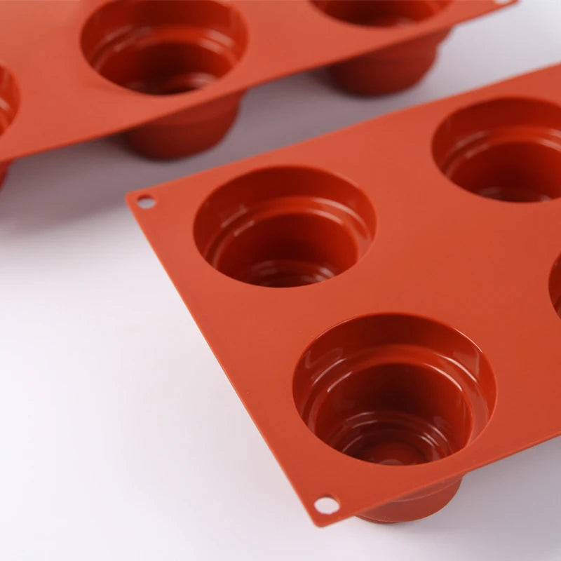 6 Cavity Cake Decorating Mold 3D Silicone Molds Baking Tools for Heart Round Cakes Chocolate Brownie Mousse Make Dessert Pan Oasis Select