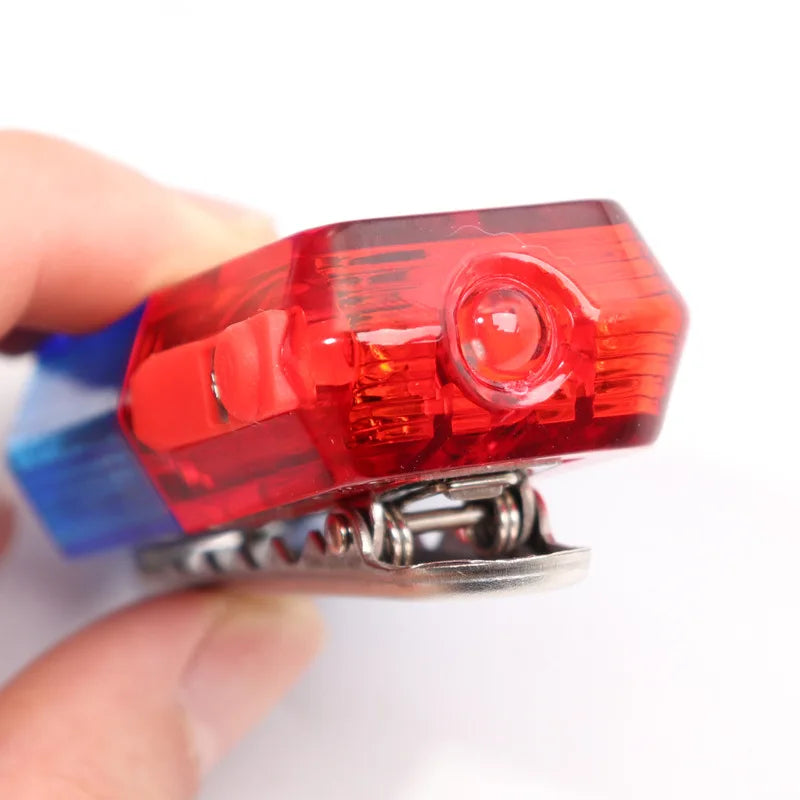 Rechargeable Red Blue LED Shoulder Strobe Clip Warning Light