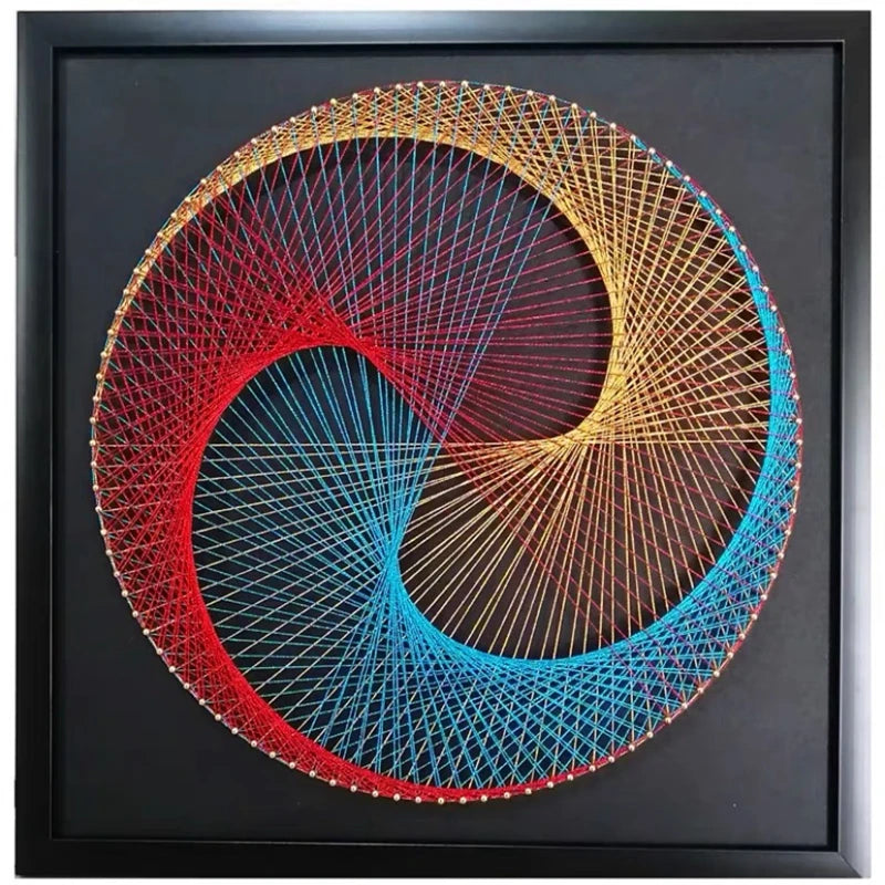Geometry nail winding painting DIY material package wool winding painting hand decorative yarn string silk gift Oasis Select finished product 9