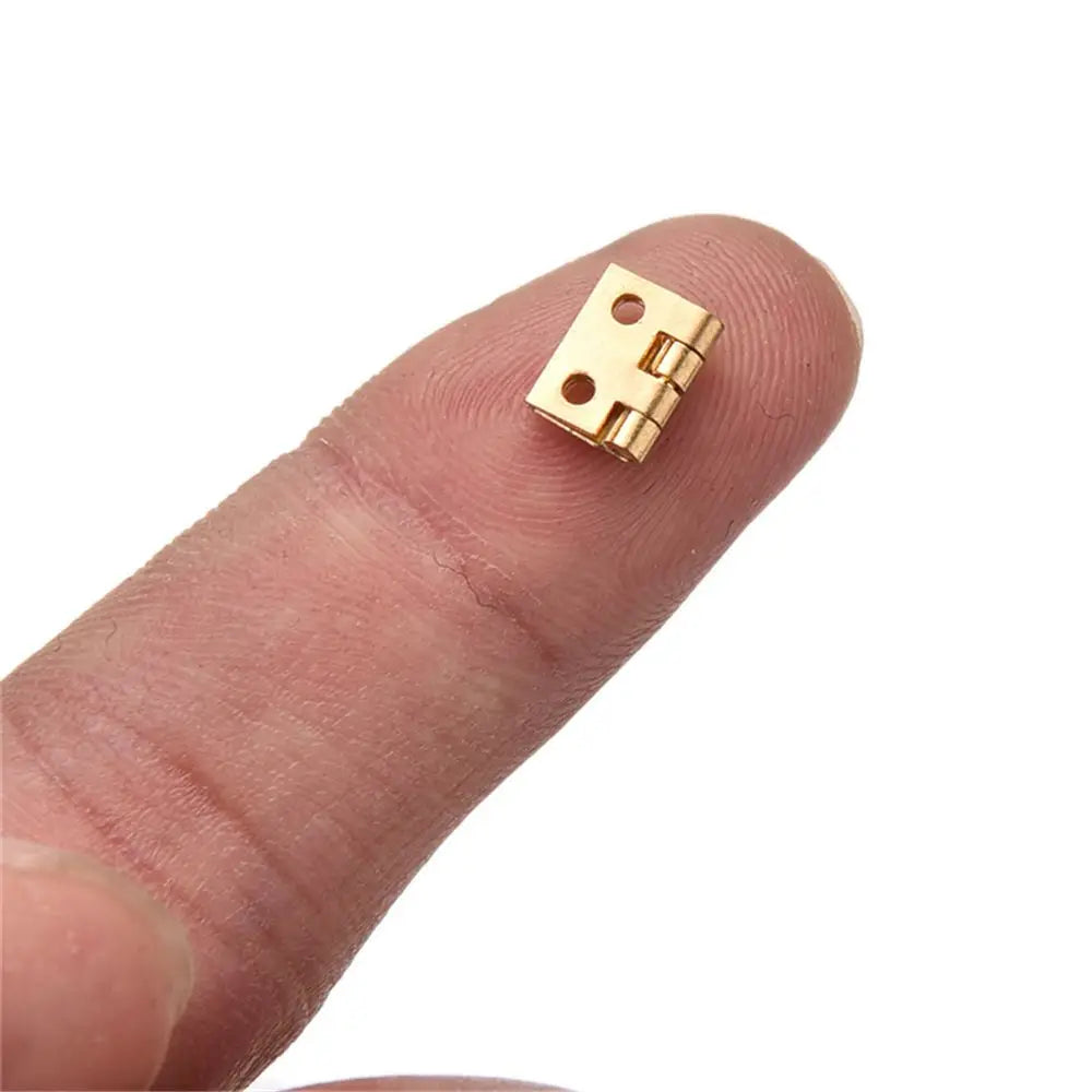 20pcs 10x8mm Tiny Gold/Silver Mini Small Metal Hinge For 1/12 House Miniature Cabinet Dollhouse Furniture Fittings Home Hardware Oasis Select