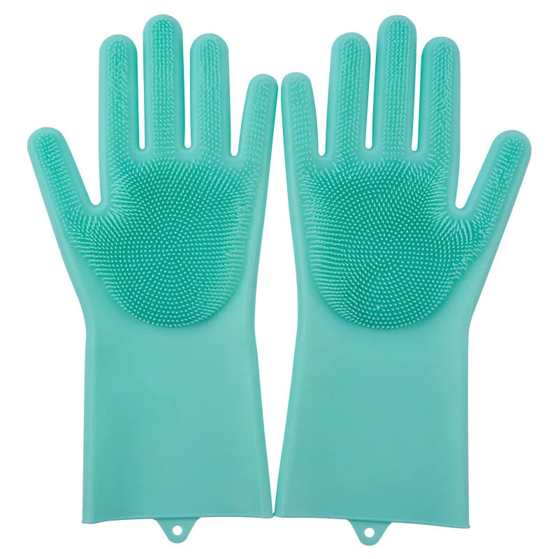 Silicone Dishwashing Gloves – 2-Pack Multipurpose Scrubber Silicone Cleaning Gloves Oasis Select