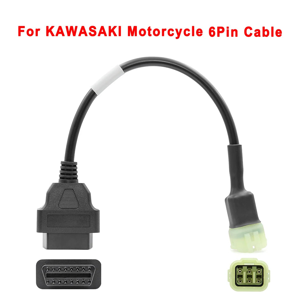 Motorcycle OBD2 Extension Cable – KTM Yamaha Honda Suzuki Ducati OBD2 Diagnostic Cable Oasis Select For Kawasaki 6pin