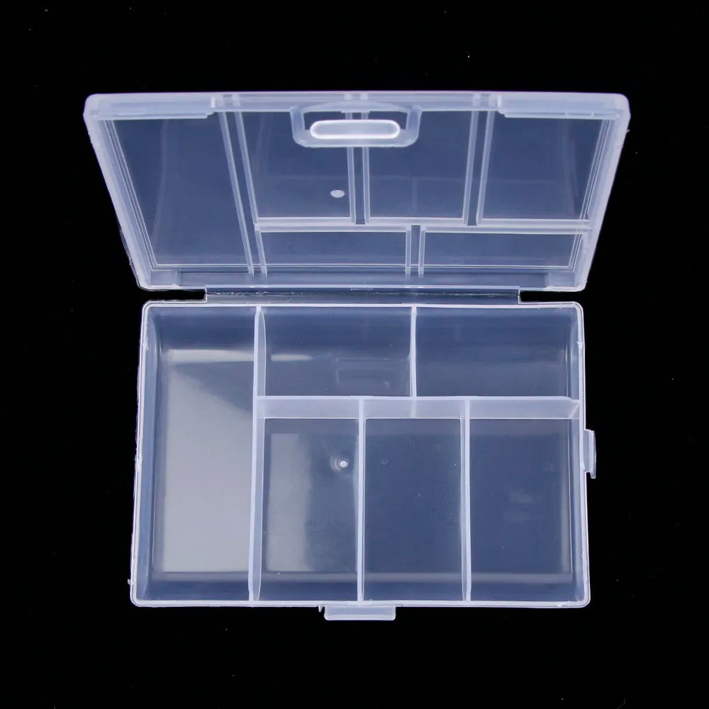 1pc 6 Grids Compartments Plastic Transparent Organizer Jewel Bead Case Cover Container Storage Box For Jewelry Pill Coin Sundry Oasis Select