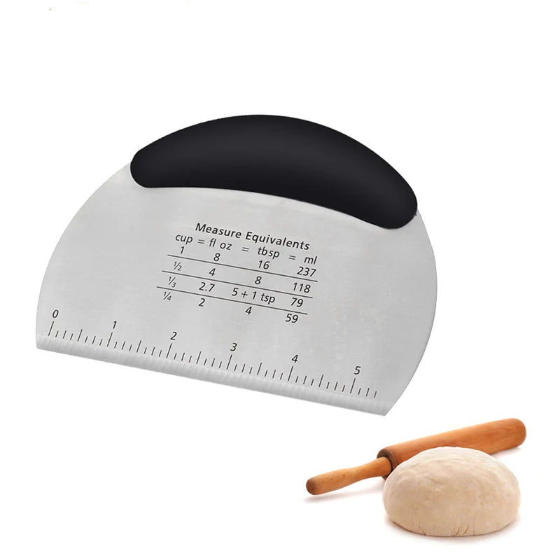 Stainless Steel Dough Scraper & Pizza Cutter with Scale Dough Scraper Oasis Select