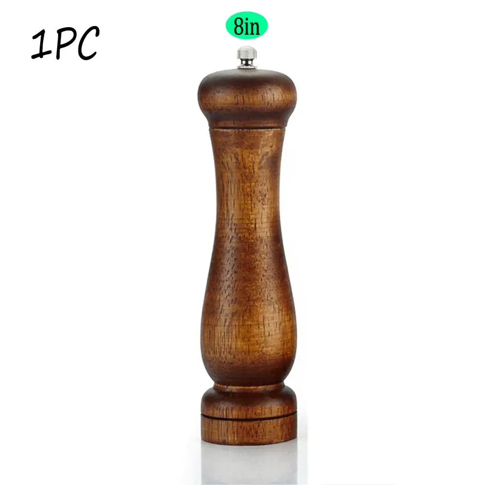 4PC Oak Pepper Grinder Coarse Salt Solid Wooden Oak Pepper Mill Handheld With Adjustable Ceramic Core Manual Kitchen Tools Oasis Select 1PC 8inch