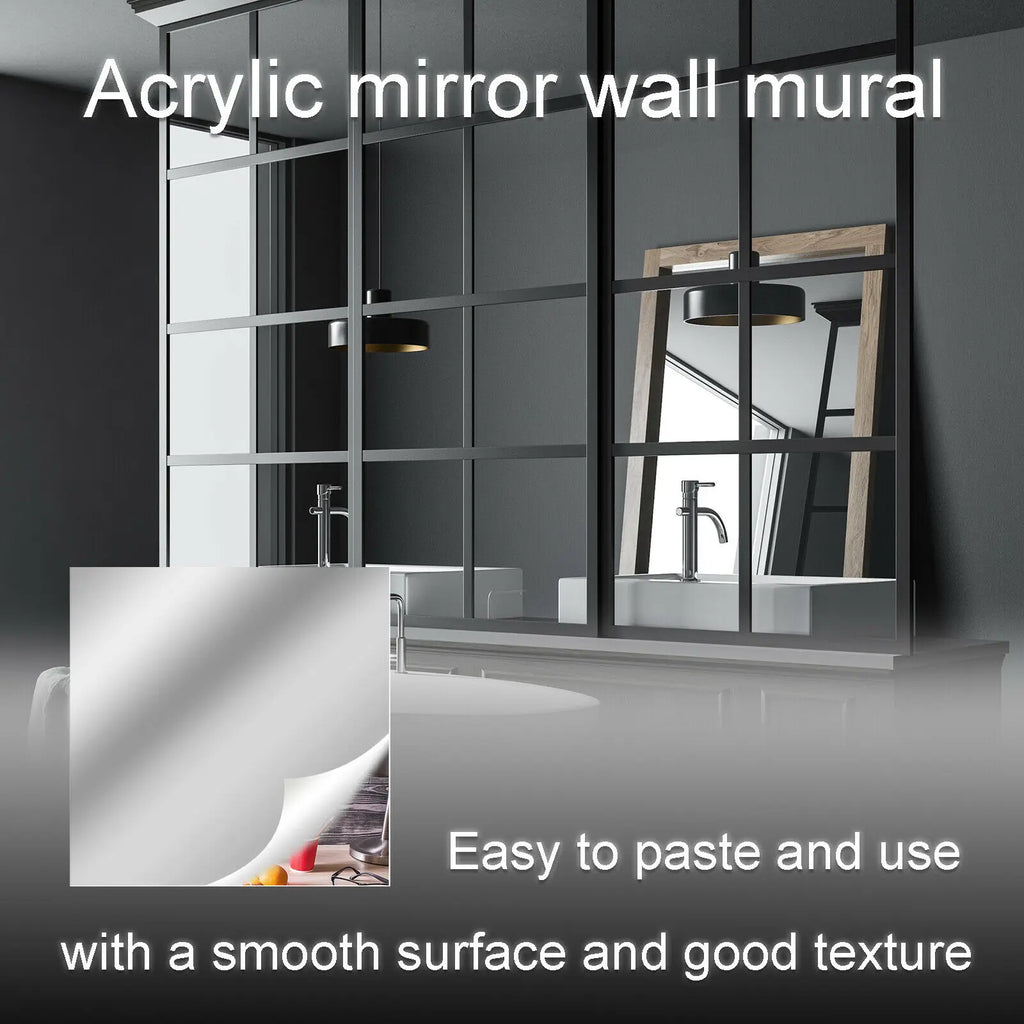 Removable Mirror Wall Sticker Self Bathroom Waterproof Self-Adhesive Impact Resistance Mirror Sheets Diy Home Decoration Oasis Select