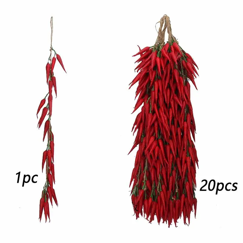 Artificial Simulation Food Vegetables Fake Chili Pepper Fruits Grapes Photography Props For Home Decoration Christmas Wall Decor Oasis Select Dried chili
