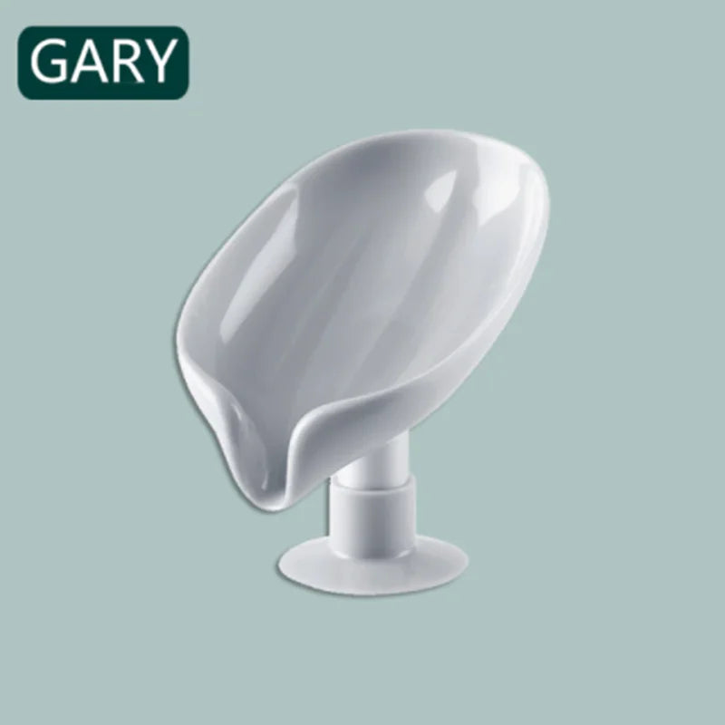 Ceramics Leaf Shape Soap Box Drain Soap Holder Box Luxury Bathroom Accessories Supplies Heart Shape Soap Dish Tray Gadgets Oasis Select Grey-Plastic As show