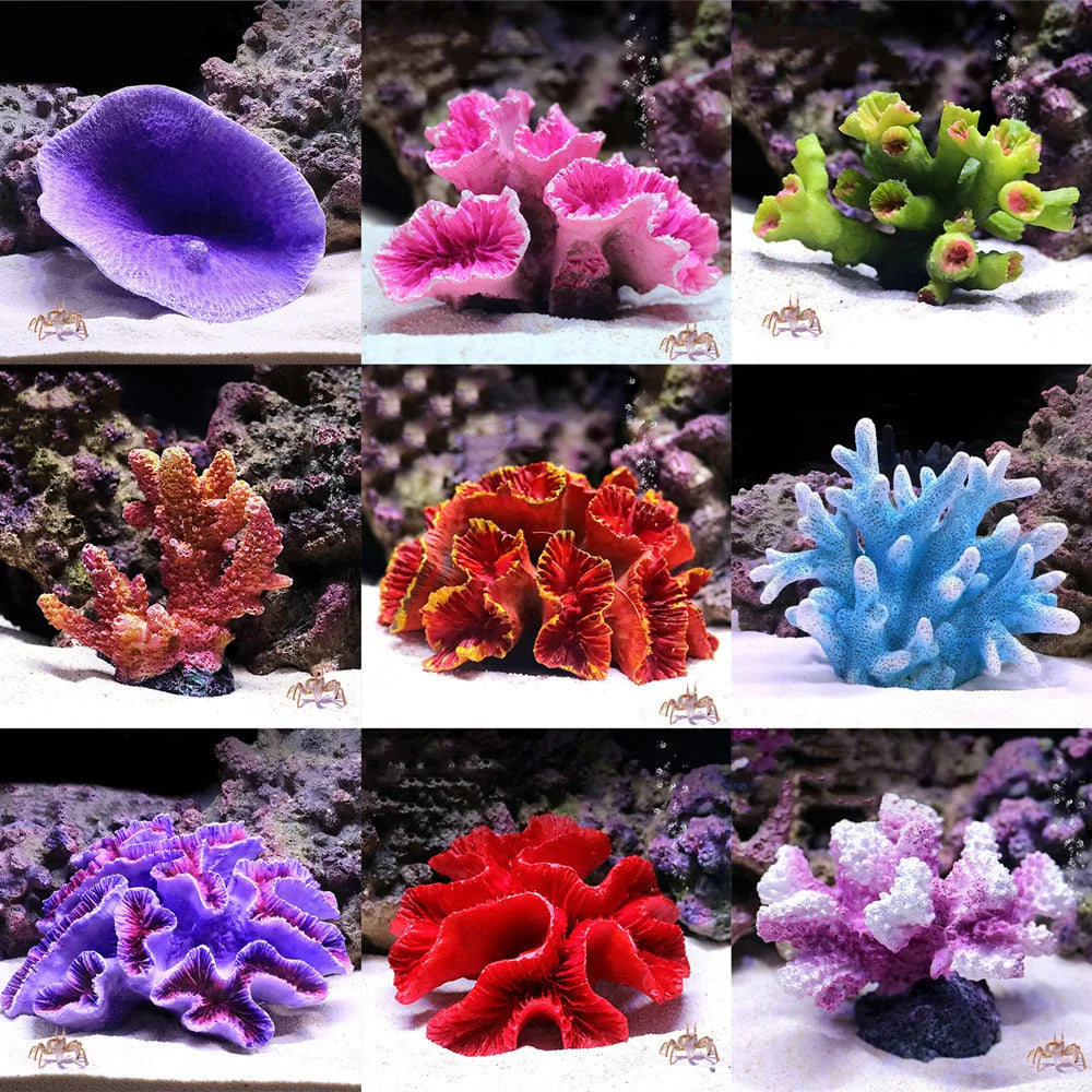 Artificial Coral Fish Tank Decoration Emulates Starfish Resin Reef Landscape Aquarium Decoration Craft Tabletop Decoration Oasis Select