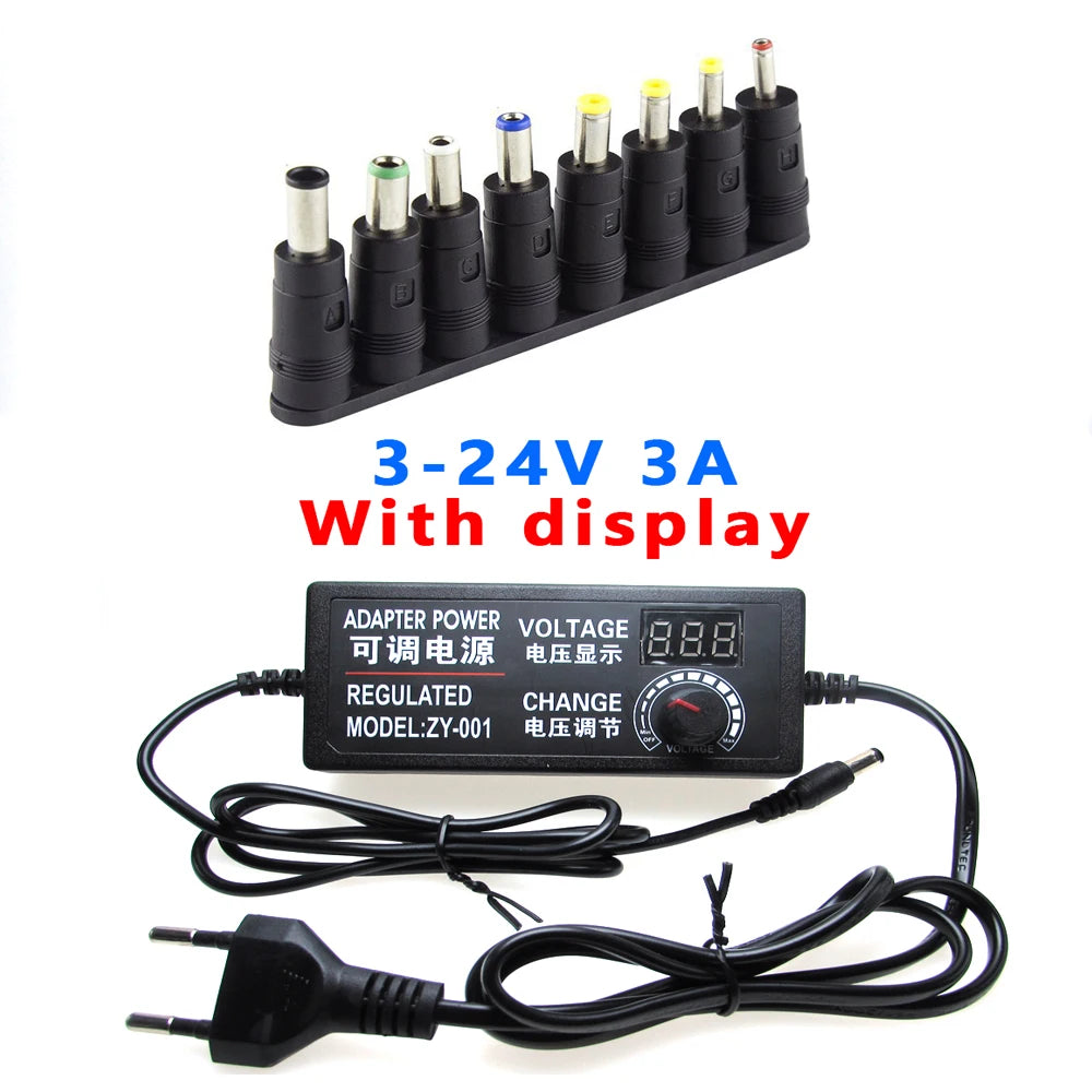 Universal Charger Power Adapter Supply 5V 12V 24V AC DC Transformers 220V To 12V 5V 24V Power Supply Adjustable 5 12 24 V Volt Oasis Select 3V - 24V 3A Only Power Adatper EU Plug