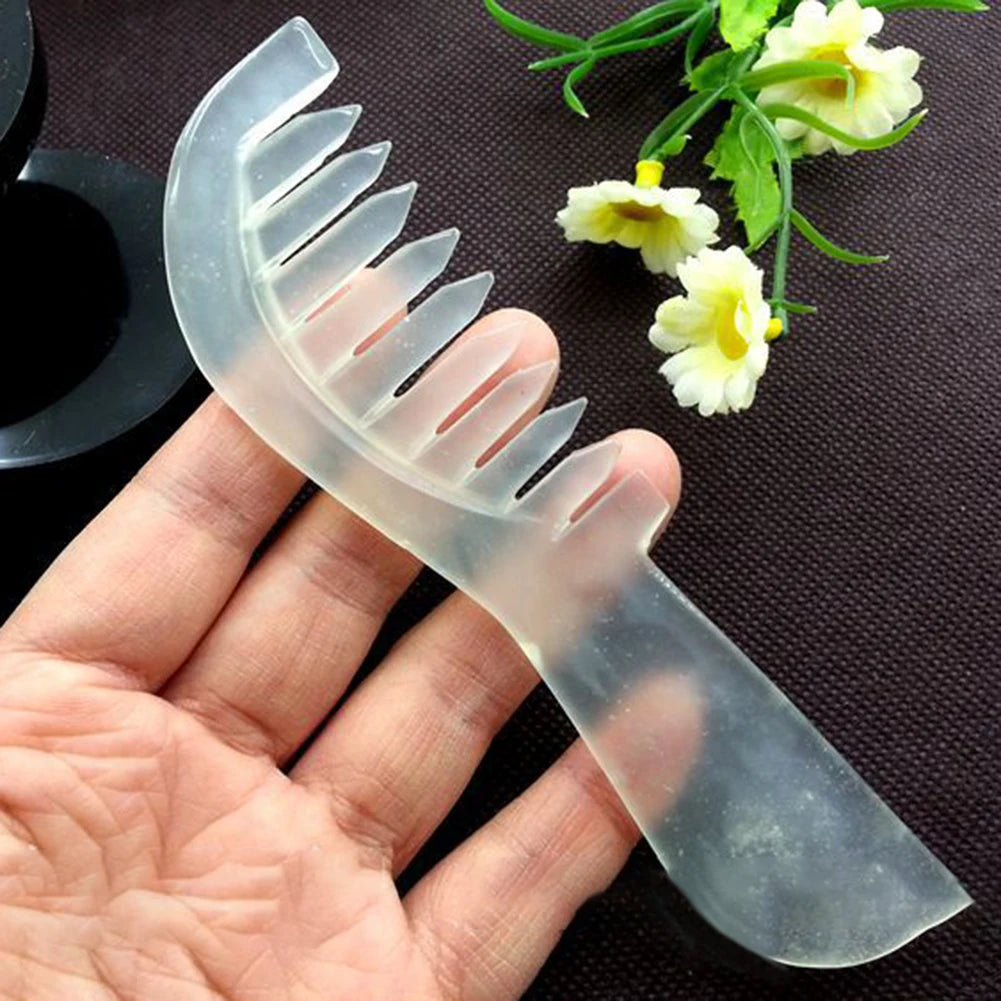Natural Jade Stone Massage Comb Jade Scraping Comb Massage Head Soothing Nerve Jade Massage Comb Hair Care Tools Random Color Oasis Select