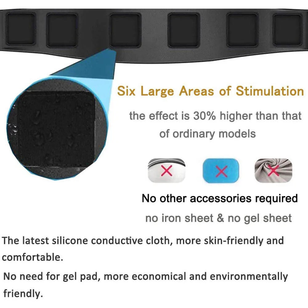Muscle Stimulation Belt Electric ABS Stimulator Trainer EMS Abdominal Exerciser Toning Belts Fitness Training Gym Workout Oasis Select