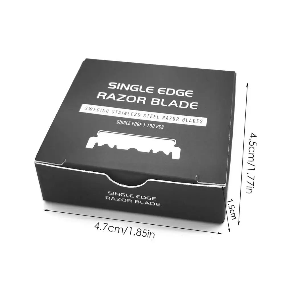 100pcs/Box Single Edge Razor Blades Men's Stainless Steel Razor Blades Sharp Blades For Facial Care Disposable Replacement Blade Oasis Select