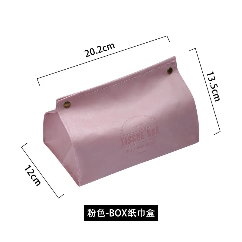 PU Leather Tissue Box Cover & Napkin Holder – Car & Home Tissue Box Holder Oasis Select pink