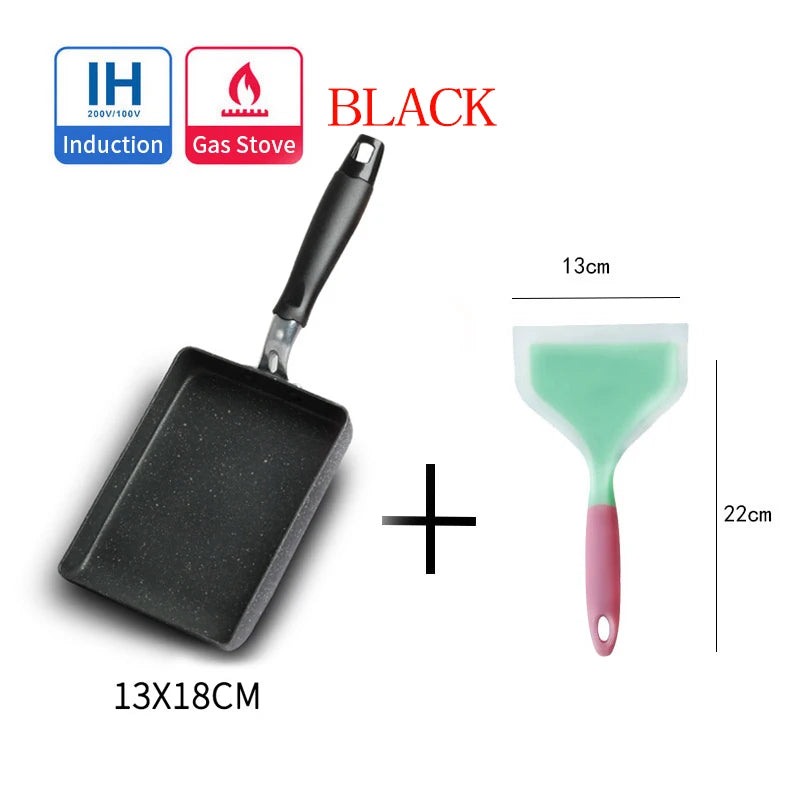 CHANSUNRUN Non-Stick Omelet Pan – Induction & Gas Griddle Non-Stick Omelet Pan Oasis Select 2pc black 13x18cm