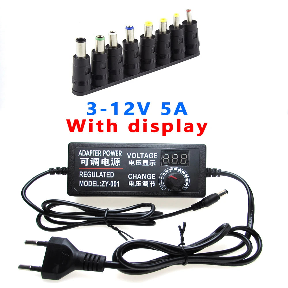 Universal Charger Power Adapter Supply 5V 12V 24V AC DC Transformers 220V To 12V 5V 24V Power Supply Adjustable 5 12 24 V Volt Oasis Select 3V - 12V 5A Only Power Adatper EU Plug