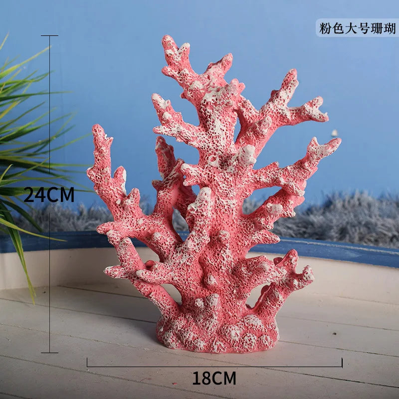 Mediterranean style resin false coral tree ornaments aquarium landscaping ocean style theme ornaments home decor Oasis Select Large pink
