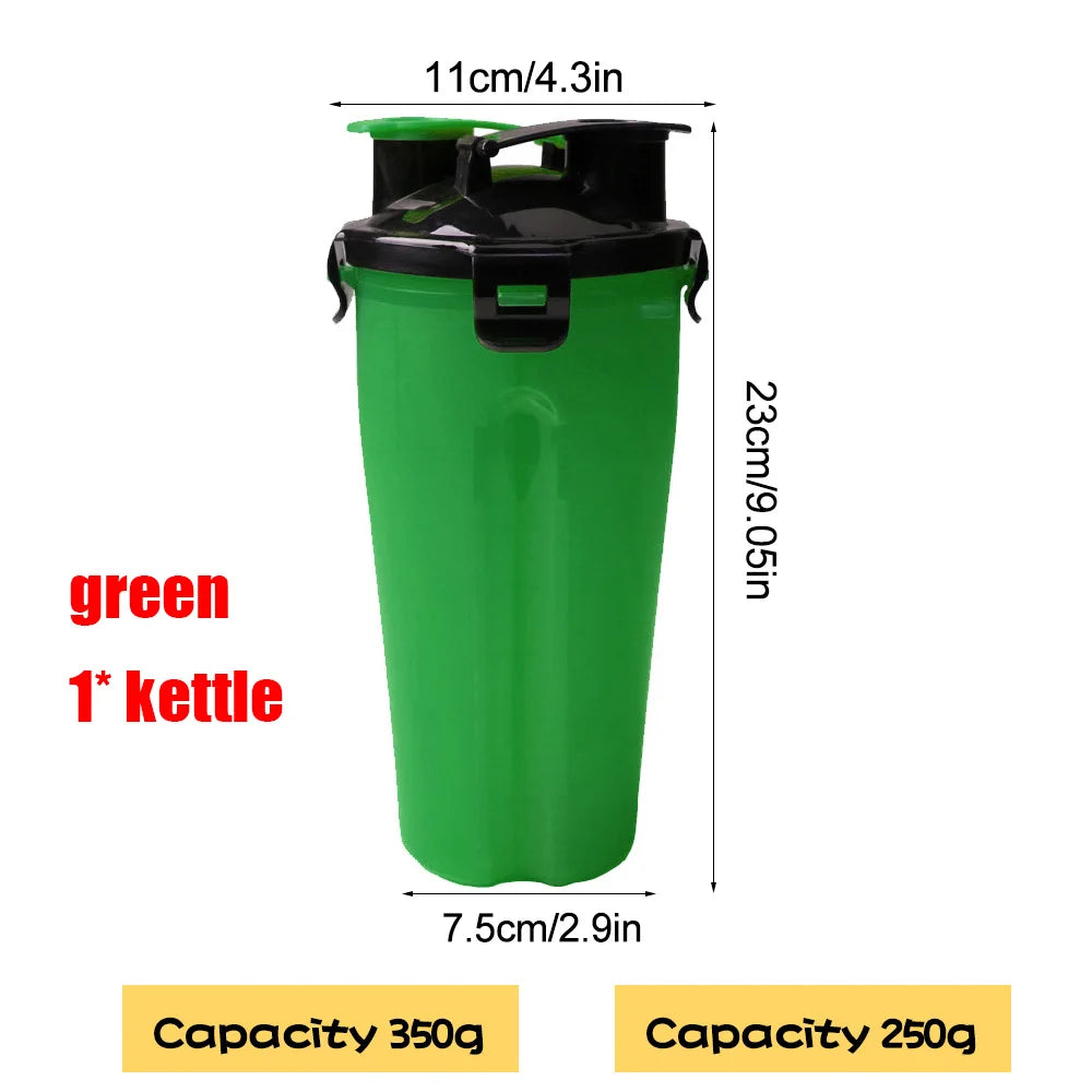 2-in-1 Portable Pet Water & Food Container with Folding Bowl Pet Travel Feeder Oasis Select Light Grey
