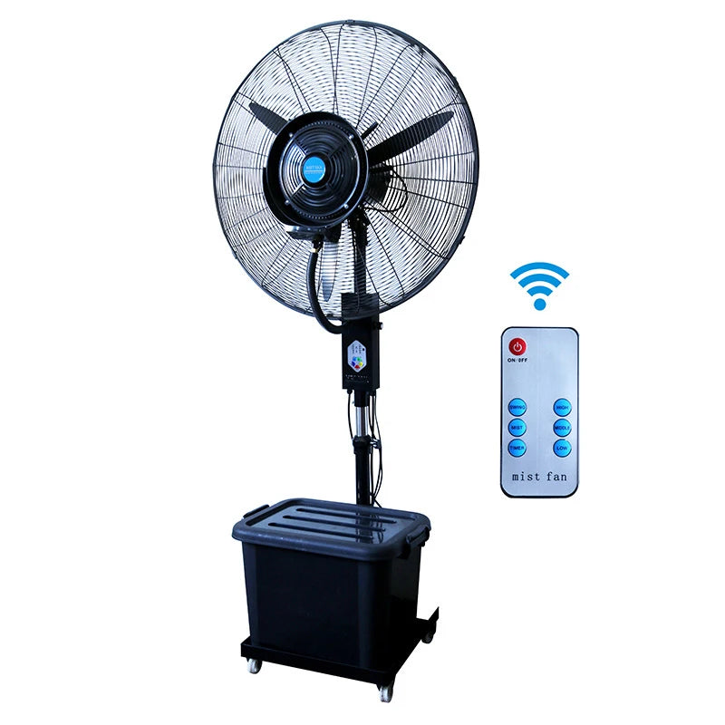 Industrial Water Mist Fan 350W Remote Control – 30" Atomizing