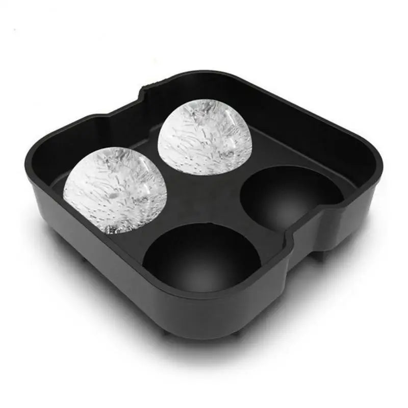 Silicone Ice Ball Maker Tray – 4 Round Molds for Whiskey & Cocktails Ice Ball Mold Tray Oasis Select