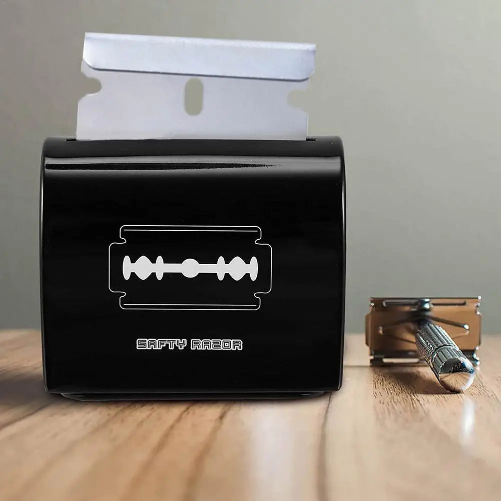 Safe Guard Razor Blade Disposal Case Safe Storage Bank For Men Used Safety Razor Blades Disposable Blade Recycling Bin Box Oasis Select