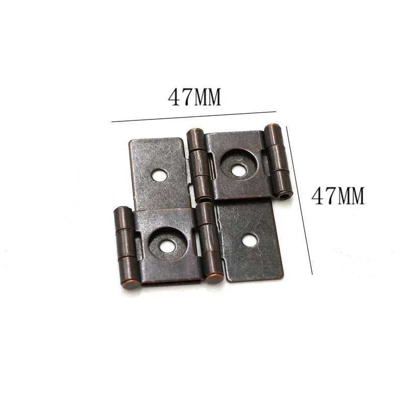 2PCS Double open Butt Hinges Metal Fold Hinge Jewelry Box Cabinet Connector Fittings Furniture Decorative Hardware Accessories Oasis Select