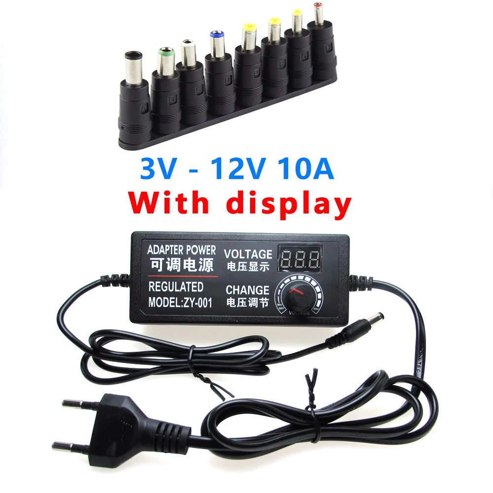 Universal Charger Power Adapter Supply 5V 12V 24V AC DC Transformers 220V To 12V 5V 24V Power Supply Adjustable 5 12 24 V Volt Oasis Select 3V - 12V 10A Only Power Adatper EU Plug