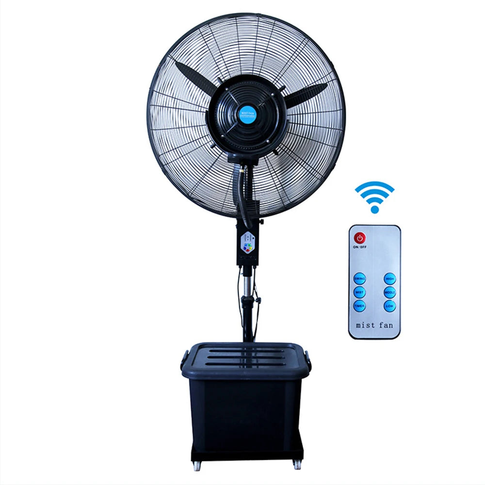 Industrial Water Mist Fan 350W Remote Control – 30" Atomizing