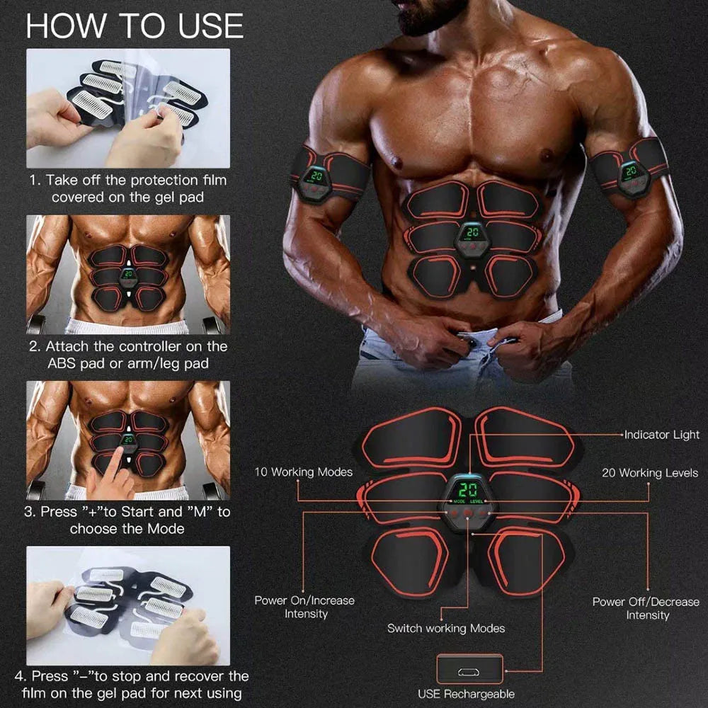 Exercise Machine Slimming Belts Weight Loss Products EMS Electrostimulator ABS Trainer Abdominal Muscle Stimulator for Men Women Oasis Select