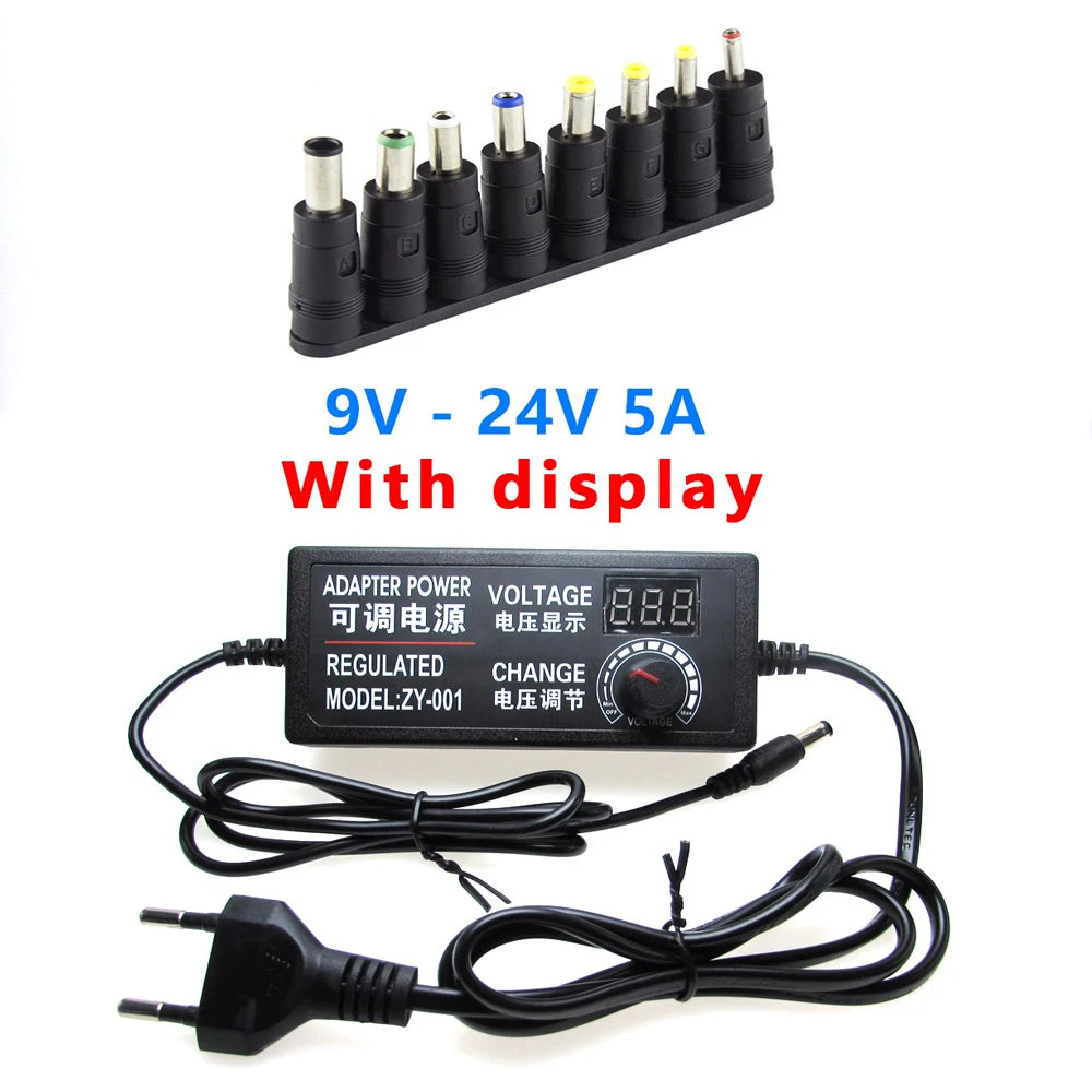 Universal Charger Power Adapter Supply 5V 12V 24V AC DC Transformers 220V To 12V 5V 24V Power Supply Adjustable 5 12 24 V Volt Oasis Select 9V - 24V 5A Only Power Adatper EU Plug