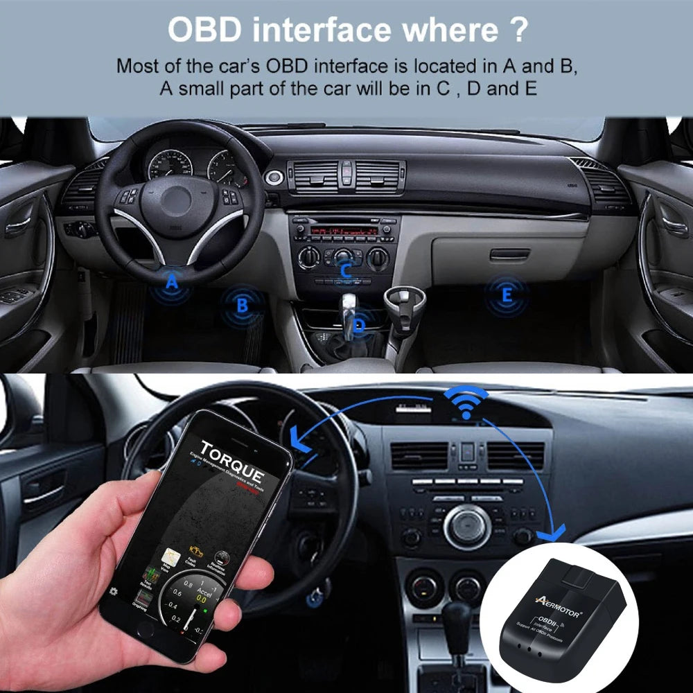 ELM327 OBD2 Bluetooth & WiFi Car Diagnostic Scanner V1.5 OBD2 Diagnostic Scanner Oasis Select