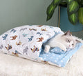 Japanese Cat Bed Warm Sleeping Bags Deep Sleep Caves Winter Removable Pet Cat's House Bed for Cats Dogs Nest Cushion with Pillow Oasis Select E L