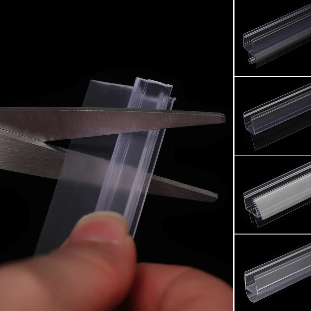 Transparent Seal Strip Bath Shower Screen Door 4 to 12mm Seal Gap Window Door Weatherstrip Sealing Strips Household Accessories Oasis Select