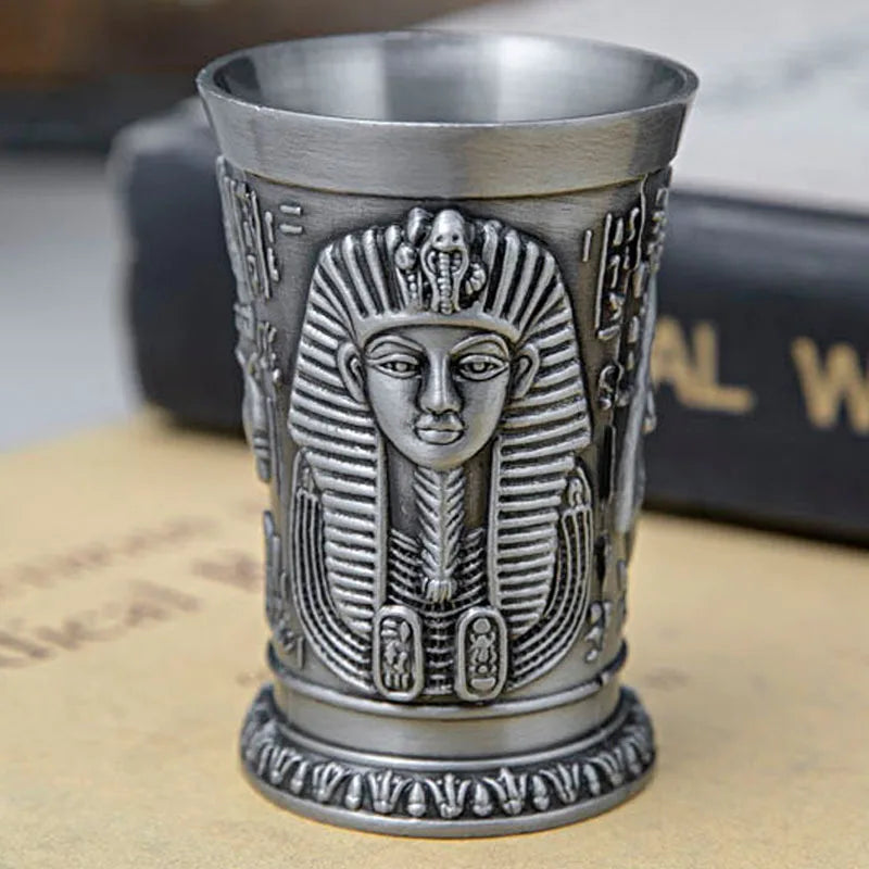 Creative European Retro Wine Glass Zinc Alloy Egyptian Wine Glass Ancient Egypt Wine Glass Metal Crafts Christmas Halloween Gift Oasis Select