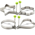 4-Piece Stainless Steel Egg & Pancake Mold Set – Fun Shapes Egg Pancake Mold Set Oasis Select 4pcs