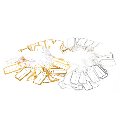 100 Pre-Strung Blank Swing Price Tags | Jewelry Hangtags Retail Swing Tags Oasis Select