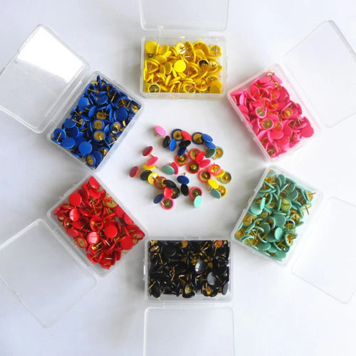 100pcs Colorful Thumbtack Pushpins – Cork Board & Map Pins Thumbtack Pushpin Set Oasis Select