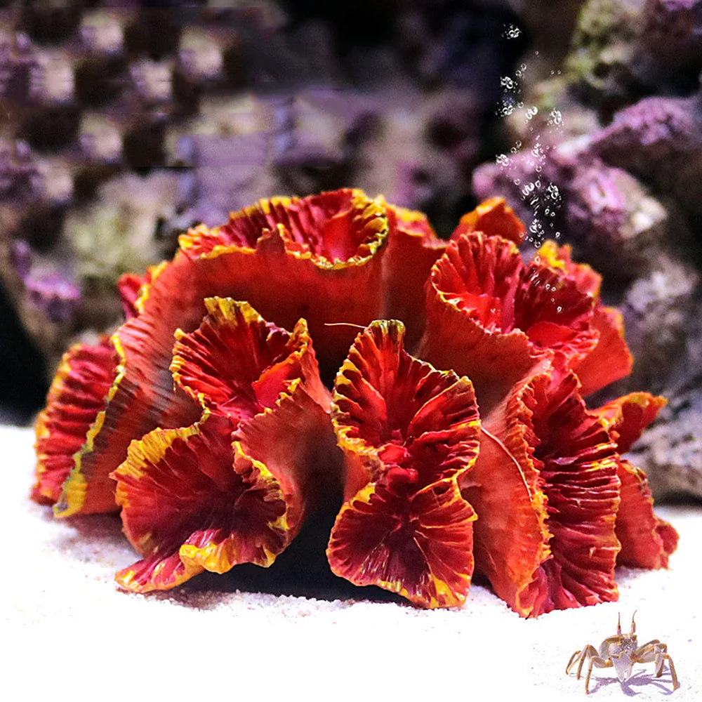 Artificial Coral Fish Tank Decoration Emulates Starfish Resin Reef Landscape Aquarium Decoration Craft Tabletop Decoration Oasis Select 6-8x6x5cm