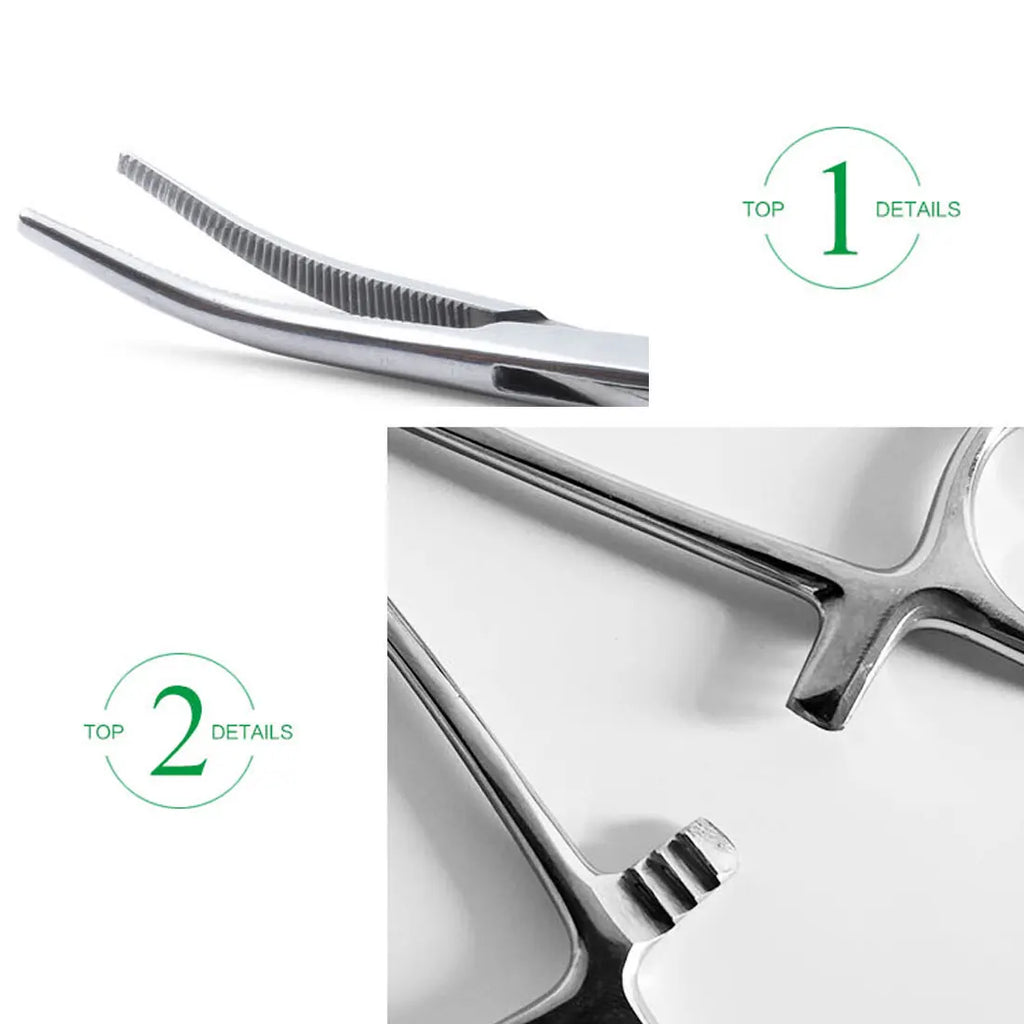 16/18/20CM Bent-nose/Straight Curved Stainless Steel Locking Elbow Scissors Pliers Hemostatic Forceps Clamp Pliers Oasis Select