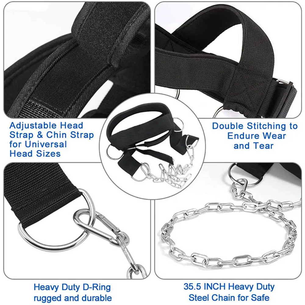 Head Neck Training Head Harness Body Strengh Exercise Strap Adjustable Neck Power Training Gym Fitness Weight Bearing cap Oasis Select