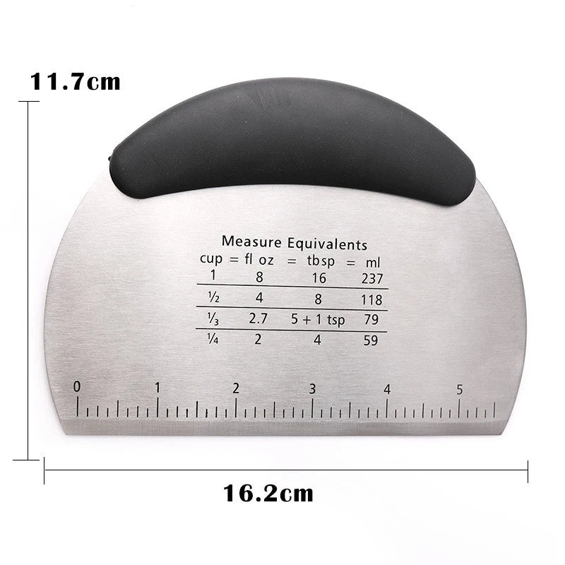 Stainless Steel Dough Scraper & Pizza Cutter with Scale Dough Scraper Oasis Select