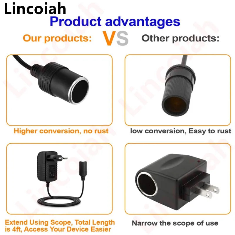 AC 110V/220V DC 12V 2A for Car Cigarette Lighter Power Adapter Socket 220V to 12 V Volt Charger Converter Home Parts Oasis Select