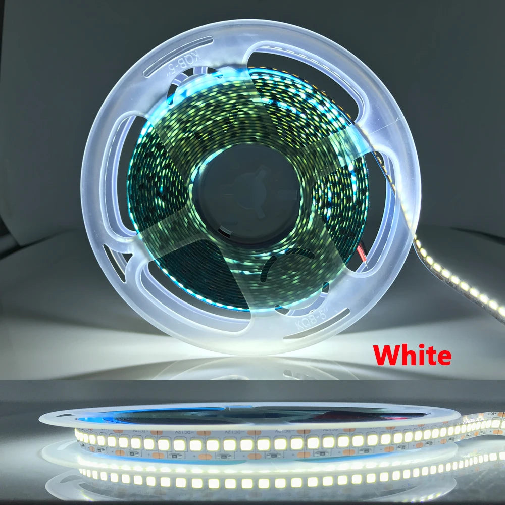 DC 12 V Volt SMD 2835 Led Strip Light PC 1M- 5M 60/120/240 Leds/m 12V LED Strip Lights Tape Lamp Kitchen Home Decor TV Ledstrip Oasis Select White 240Leds Per meter 5M