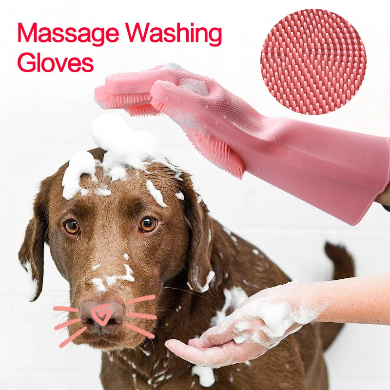 Silicone Dishwashing Gloves – 2-Pack Multipurpose Scrubber Silicone Cleaning Gloves Oasis Select