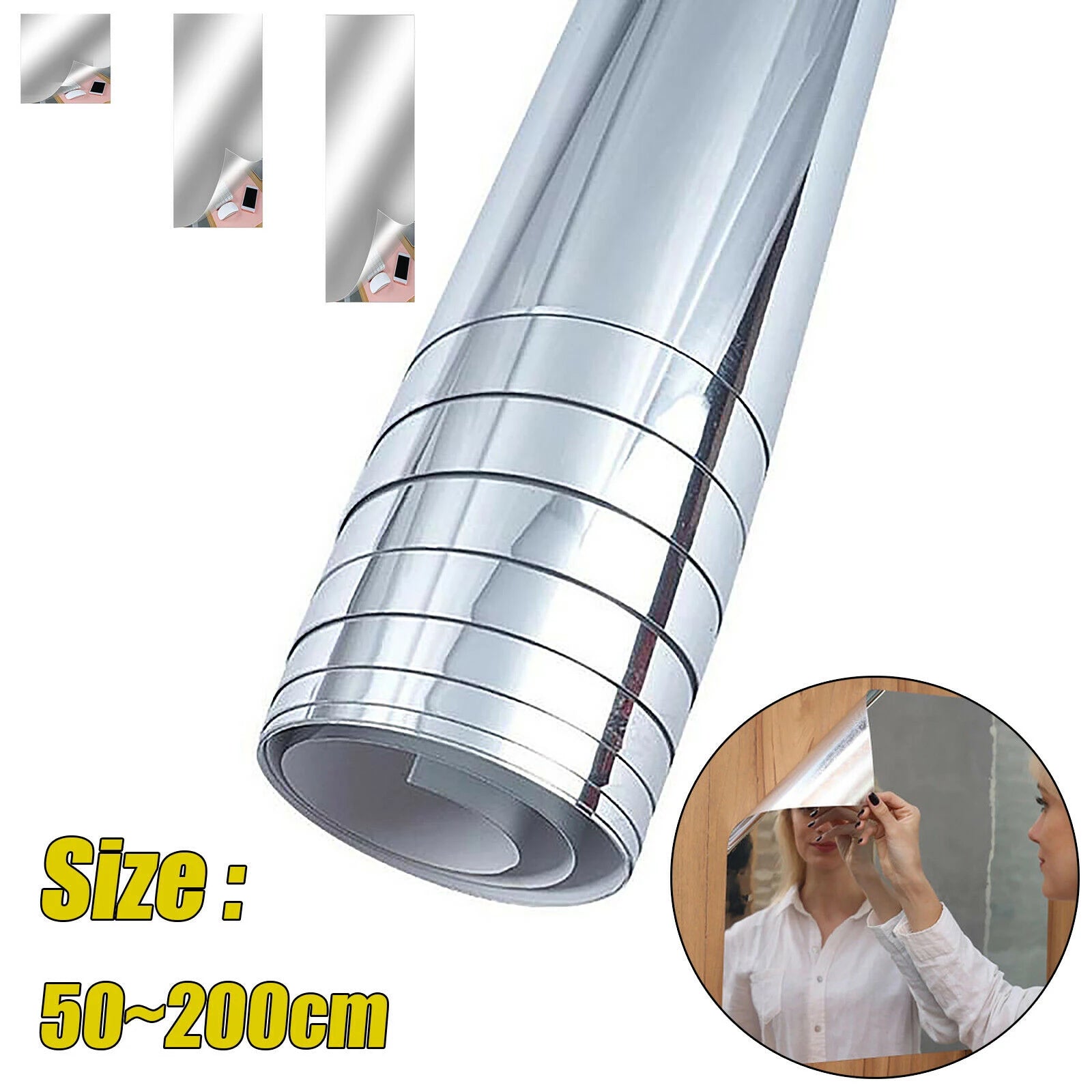 Removable Mirror Wall Sticker Self Bathroom Waterproof Self-Adhesive Impact Resistance Mirror Sheets Diy Home Decoration Oasis Select