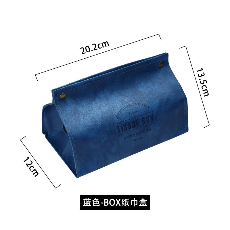 PU Leather Tissue Box Cover & Napkin Holder – Car & Home Tissue Box Holder Oasis Select blue